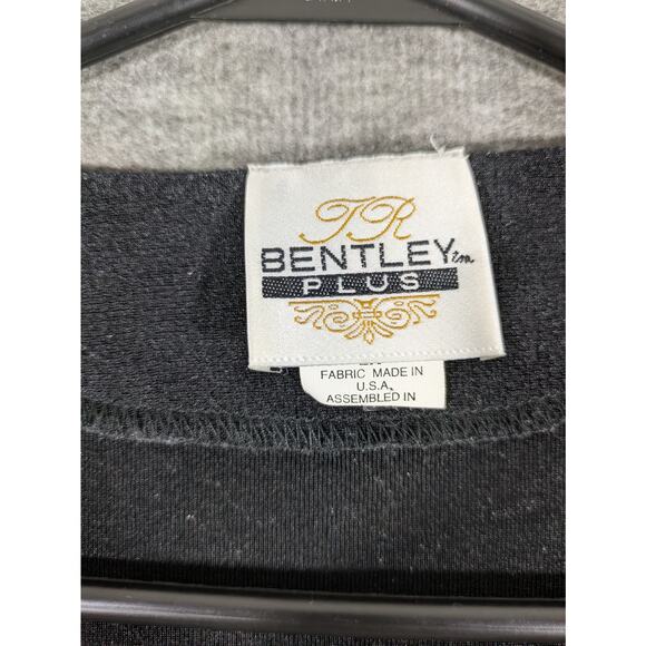 Bentley Plus Black Silver Sparkle Front Clasp Open Short Sleeve Cardigan Size 2X - Picture 7 of 10